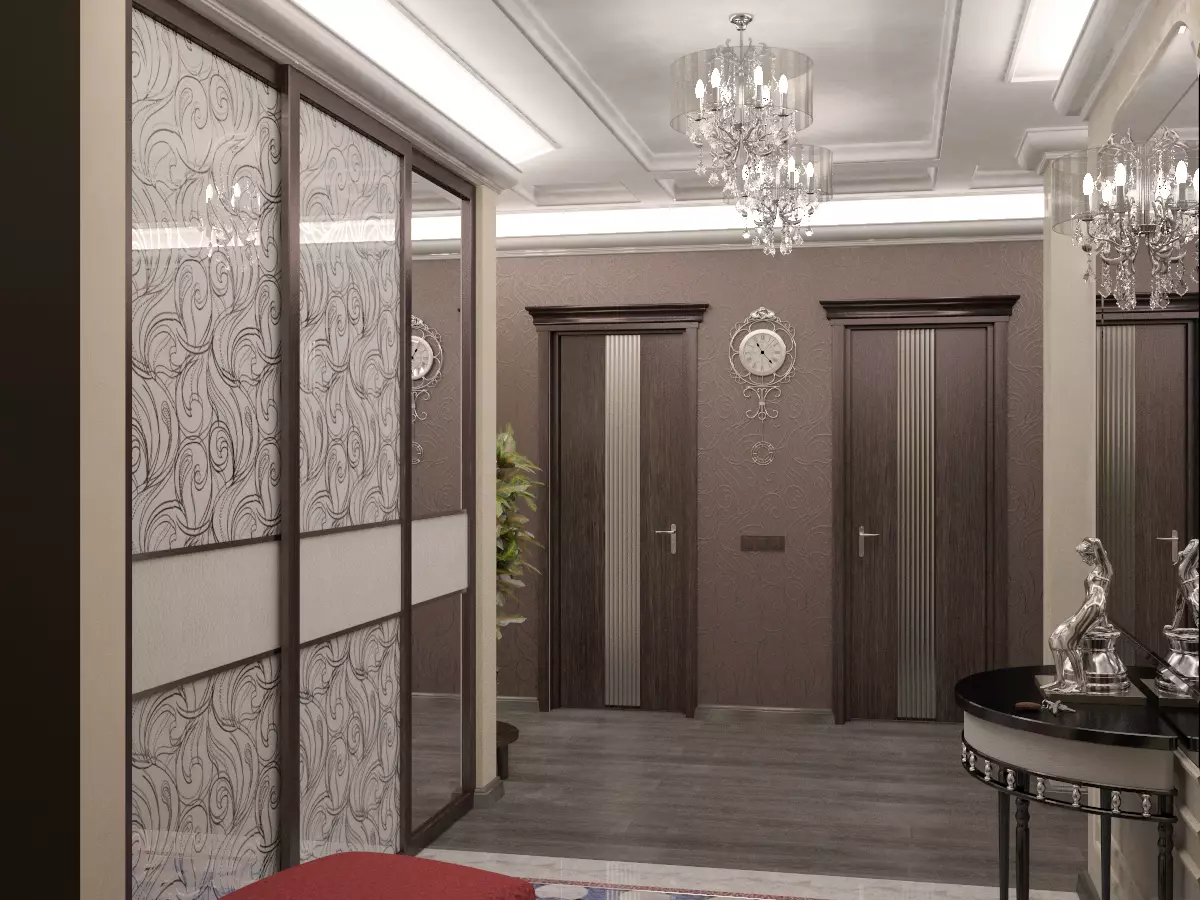 Hình nền kết hợp ở hành lang (49 ảnh): Thiết kế của hành lang với sự kết hợp của hình nền trong căn hộ. Làm thế nào để blot hình nền của hai màu đẹp? 9284_6