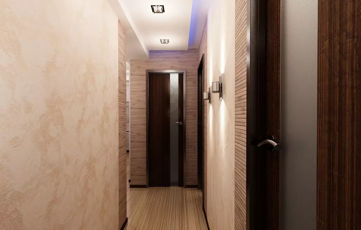 Hình nền kết hợp ở hành lang (49 ảnh): Thiết kế của hành lang với sự kết hợp của hình nền trong căn hộ. Làm thế nào để blot hình nền của hai màu đẹp? 9284_7