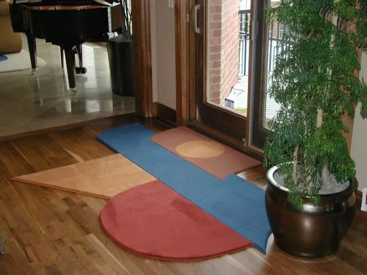 Paklāji priekšnams (57 fotogrāfijas): metinātie paklāji un paklāji apaviem koridorā, modelis uz grīdas no paklāja un citiem materiāliem 9287_14