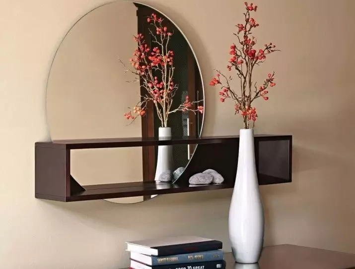 Un espejo con un estante en el pasillo: espejos de pared y piso. ¿Cómo elegir un montaje o cualquier otro espejo con un estante? 9300_47