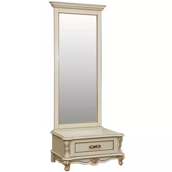 Rezalnik z ogledalom na hodniku (50 fotografij): Kako izbrati majhno nočno mizo v hodniku? Vrste struktur in njihove značilnosti 9303_16