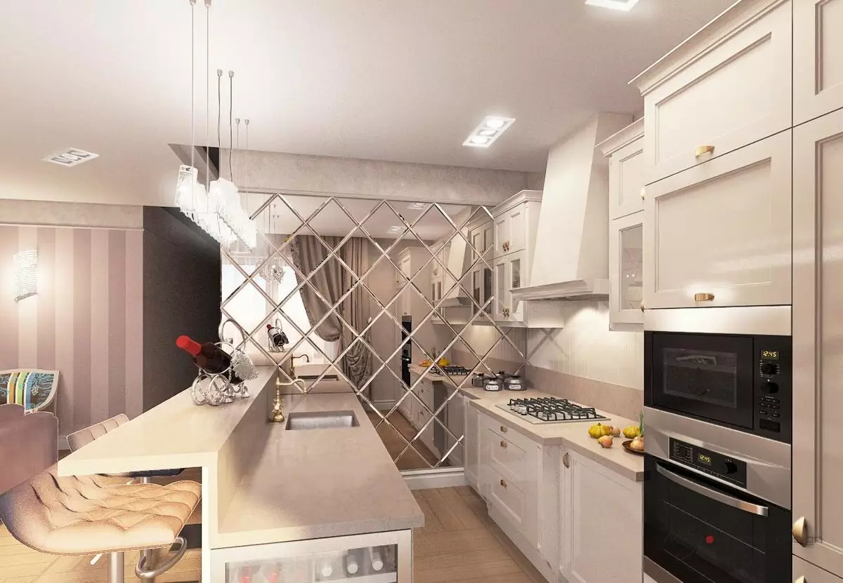 Bucătărie în Hrușciov cu un frigider (53 fotografii): Design de bucătării mici de 4 metri pătrați. de metri, aspectul bucătărie cu mașină de spălat, aragaz și frigider 9345_49