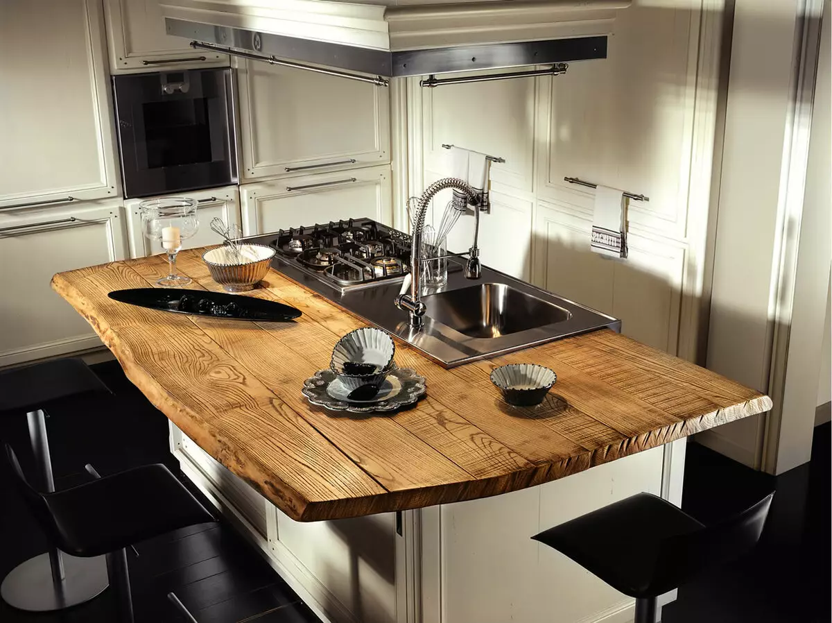 Táboa de espesor superior para a cociña (32 fotos): unha visión xeral das tapas de mesa resistente á humidade fina cun espesor de 28 e 38 mm. Como elixir o espesor? 9365_10