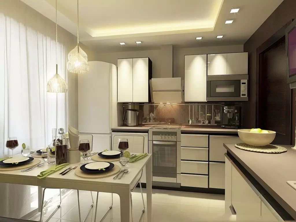 Уютна кухня (79 снимки): Как да създадем комфорт в кухнята в апартамента? Красиви дизайнерски идеи за леки кухни. Как да го оборудваме? 9370_62