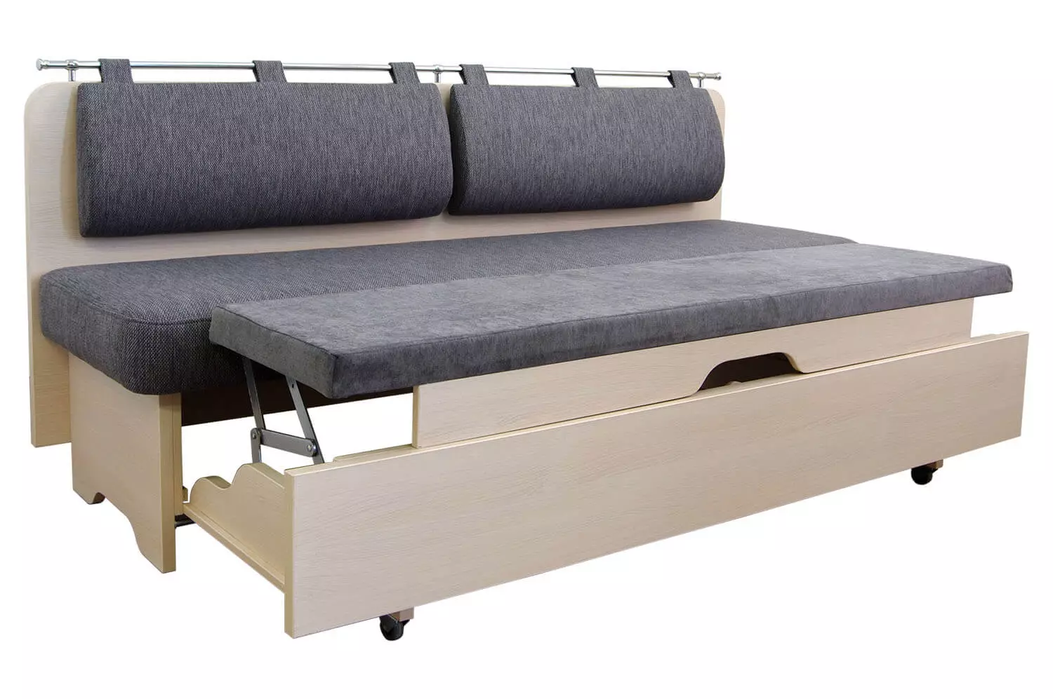 sofas Straight ikhitshi (62 iifoto): sofas ezincinane ngokuba ekhitshini ngaphandle lokulala, ifenitshala iinketho design 9376_28