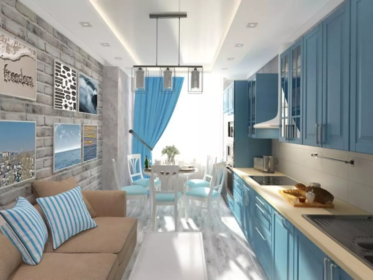 дизайн кухни 14м2 с зоной отдыха прямоугольная с балконом