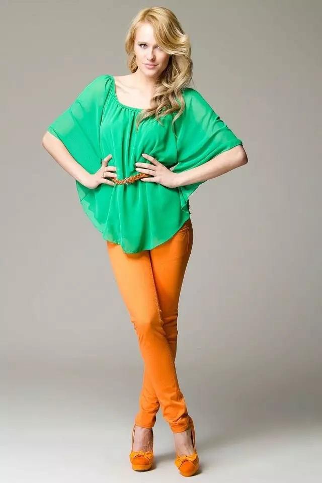 橙色裤子（58张照片）：穿什么 937_28