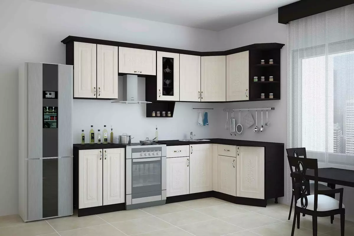 Cucine modulari (79 foto): mobili in Provenza e cuffie da cucina in altri stili. Scelta delle cucine pronte in classe economica 9381_11