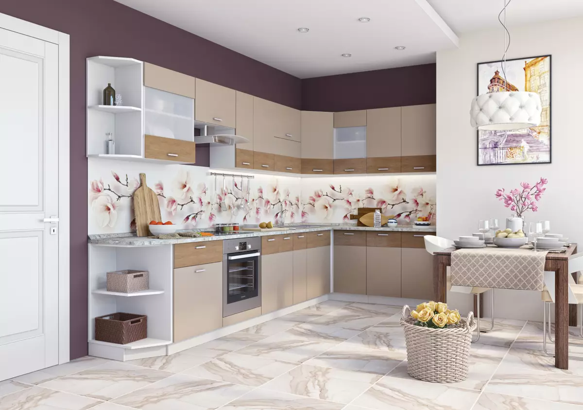 模塊化廚房（79張照片）：普羅旺斯家具和其他款式的廚房耳機。選擇現成廚房經濟級 9381_14