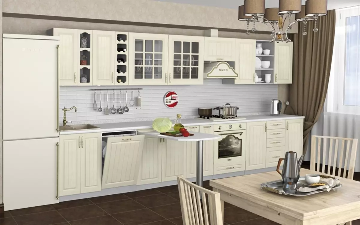 模塊化廚房（79張照片）：普羅旺斯家具和其他款式的廚房耳機。選擇現成廚房經濟級 9381_22