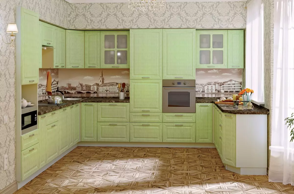 Cucine modulari (79 foto): mobili in Provenza e cuffie da cucina in altri stili. Scelta delle cucine pronte in classe economica 9381_29