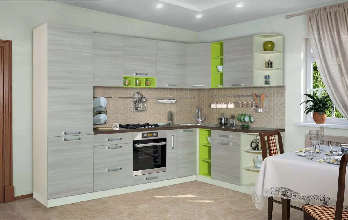Cucine modulari (79 foto): mobili in Provenza e cuffie da cucina in altri stili. Scelta delle cucine pronte in classe economica 9381_4