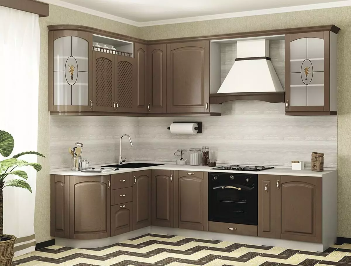 模塊化廚房（79張照片）：普羅旺斯家具和其他款式的廚房耳機。選擇現成廚房經濟級 9381_5