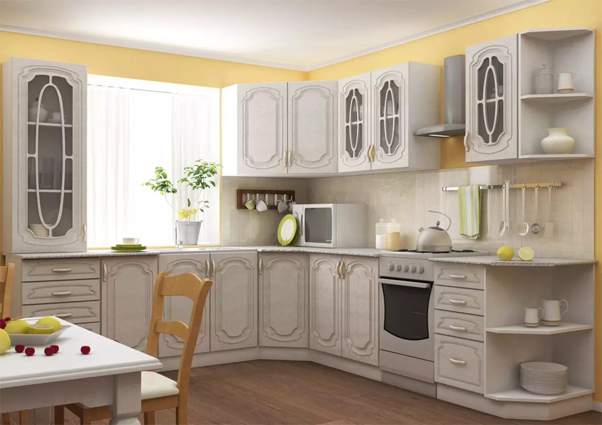 Modulaire keukens (79 foto's): Provence meubels en keuken headsets in andere stijlen. Keuze van kant-en-klare keukens economy-klasse 9381_54