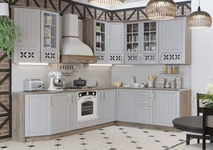 Cucine modulari (79 foto): mobili in Provenza e cuffie da cucina in altri stili. Scelta delle cucine pronte in classe economica 9381_59