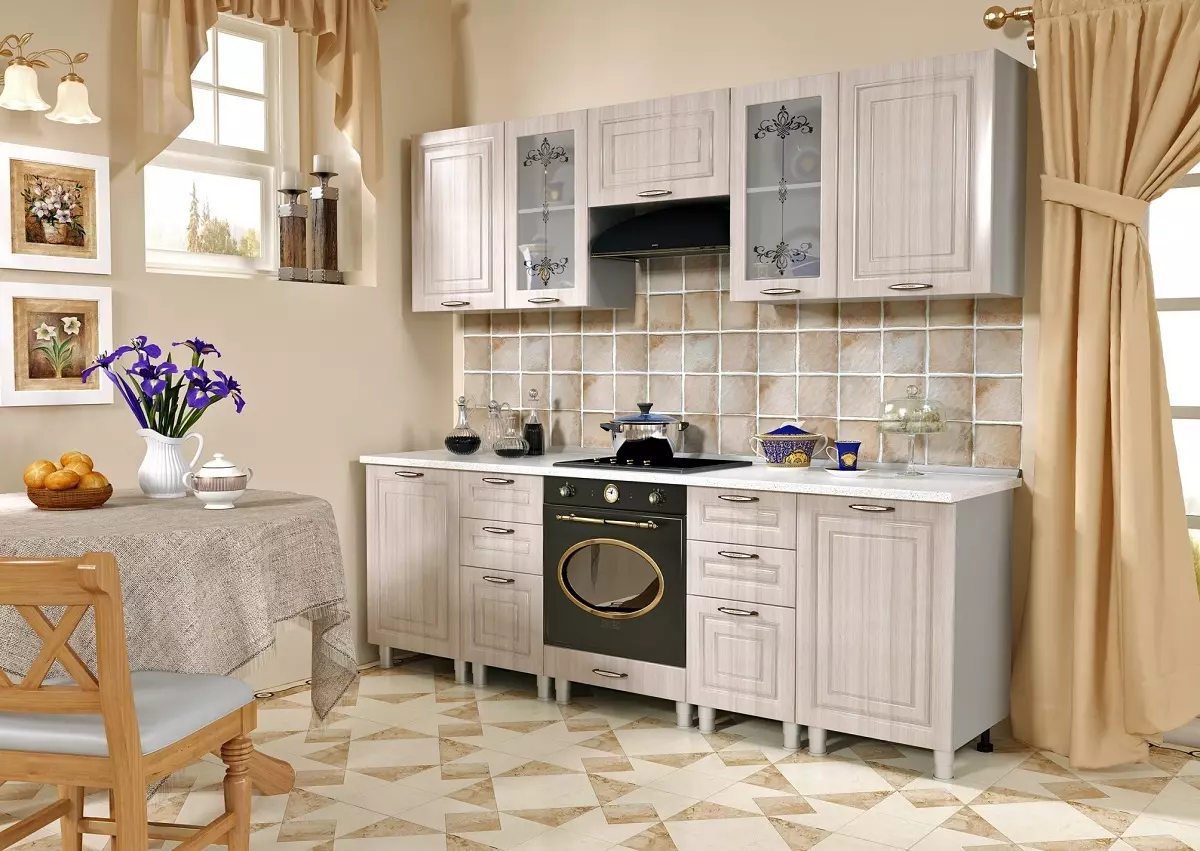 Modulaire keukens (79 foto's): Provence meubels en keuken headsets in andere stijlen. Keuze van kant-en-klare keukens economy-klasse 9381_65