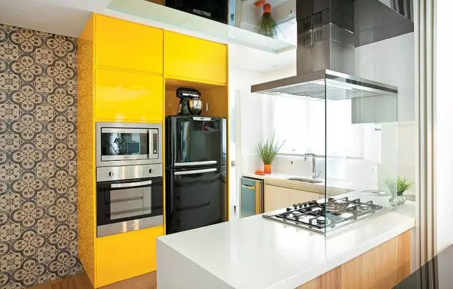 Bucătărie Design 11 metri pătrați. M (97 fotografii): Idei de planificare și proiectare a interiorului bucătăriei cu o suprafață de 11 metri pătrați, opțiuni de reparații 9410_79