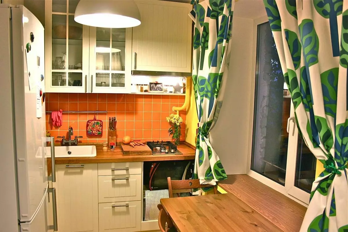 Kitchen Design 6 kvadratnih metara. m sa frižiderom (75 fotografije): kuhinja unutra 6 kvadratnih metara, sa hladnjak, planiranje kuhinja projekti 6 kvadrata 9415_74