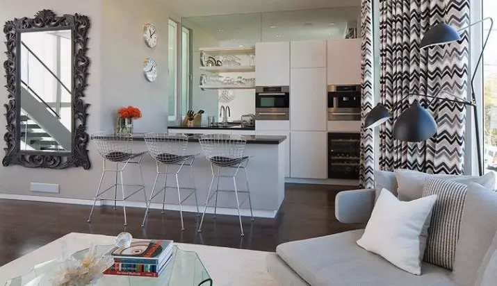 Konyha tervezés egy hálószobás apartman (58 fotó): options tervezéséhez külön konyha a odnushka, egy egyszerű konyha belső egy 1 szobás lakás 9416_30