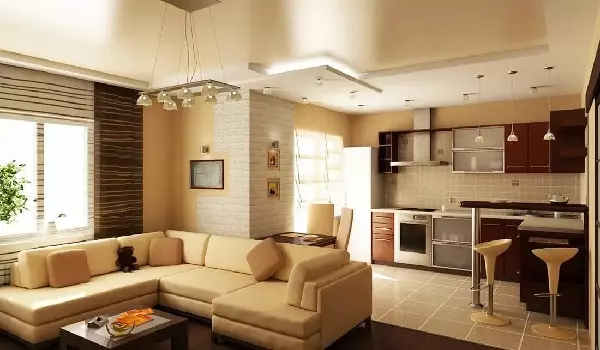 Desain Dapur di Apartemen Satu Kamar Tidur (58 Foto): Pilihan untuk merancang dapur terpisah di Odnushka, interior dapur sederhana di apartemen 1 kamar 9416_35