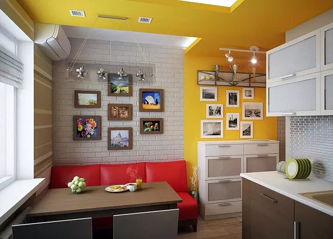 Kuchynský dizajn v jednom spálni (58 fotografií): Možnosti navrhovania samostatnej kuchyne v ODNUSHKE, jednoduchý interiér kuchyne v 1-izbový byt 9416_46