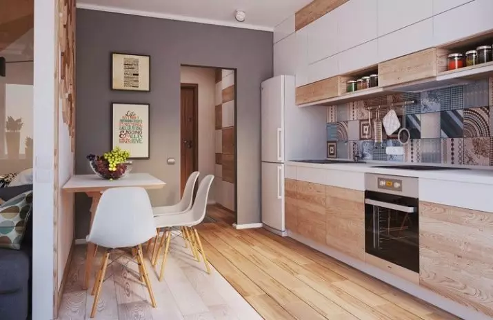 Konyha tervezés egy hálószobás apartman (58 fotó): options tervezéséhez külön konyha a odnushka, egy egyszerű konyha belső egy 1 szobás lakás 9416_5