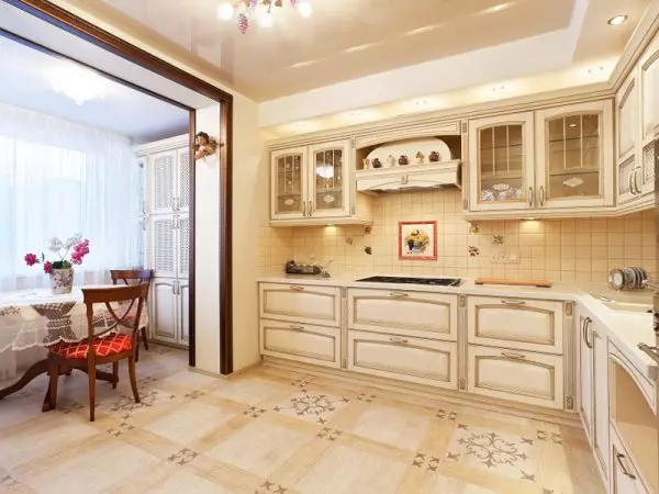 Thiết kế nhà bếp với ban công (62 ảnh): Giải pháp nội thất nhà bếp ban đầu với quyền truy cập vào loggia. Bố trí nhà bếp với cánh cửa ban công 9417_43
