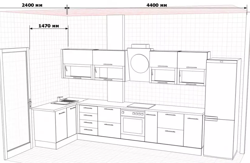 Deseño de cociña 10 metros cadrados. M (109 fotos): sala de deseño de interiores 10 metros cadrados, deseño e reparación, proxectos con mobiliario de cociña de canto, cociña en estilo moderno 9426_13