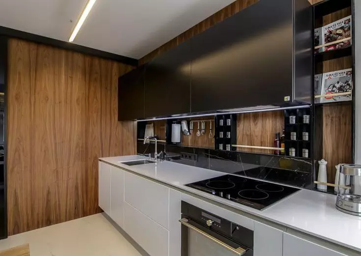 Кујна дизајн 10 квадратни метри. M (109 фотографии): Соба за внатрешен дизајн идеи 10 квадратни метри, распоред и поправка, проекти со агол кујна мебел, кујна во модерен стил 9426_74