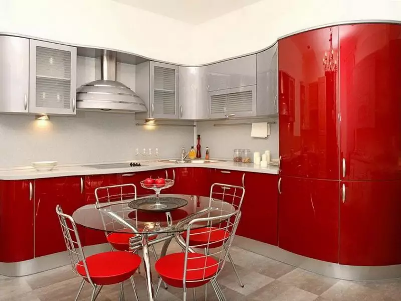 Kuhinjska design 9 kvadratnih metrov s hladilnikom (67 fotografij): zanimivi projekti in možnosti notranje opreme. Kako namestiti potrebno pohištvo? 9432_23