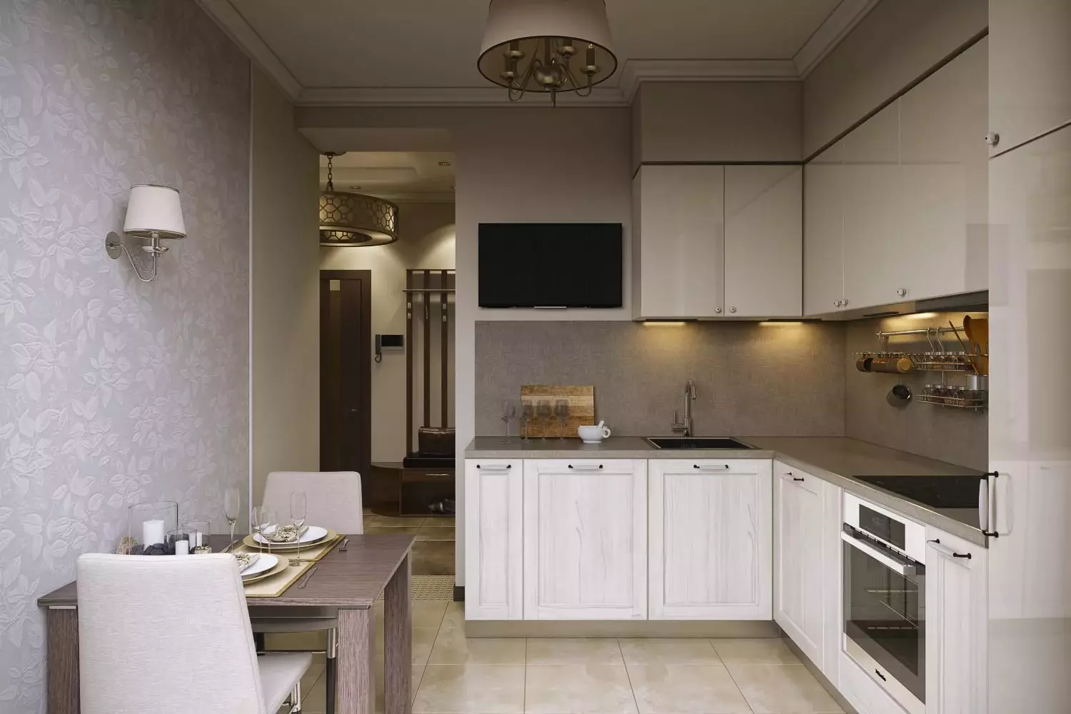 Mutfak tasarımı 9 metrekare buzdolabı (67 fotoğraf): İlginç projeler ve iç seçenekler. Gerekli mobilya nasıl yer alır? 9432_4