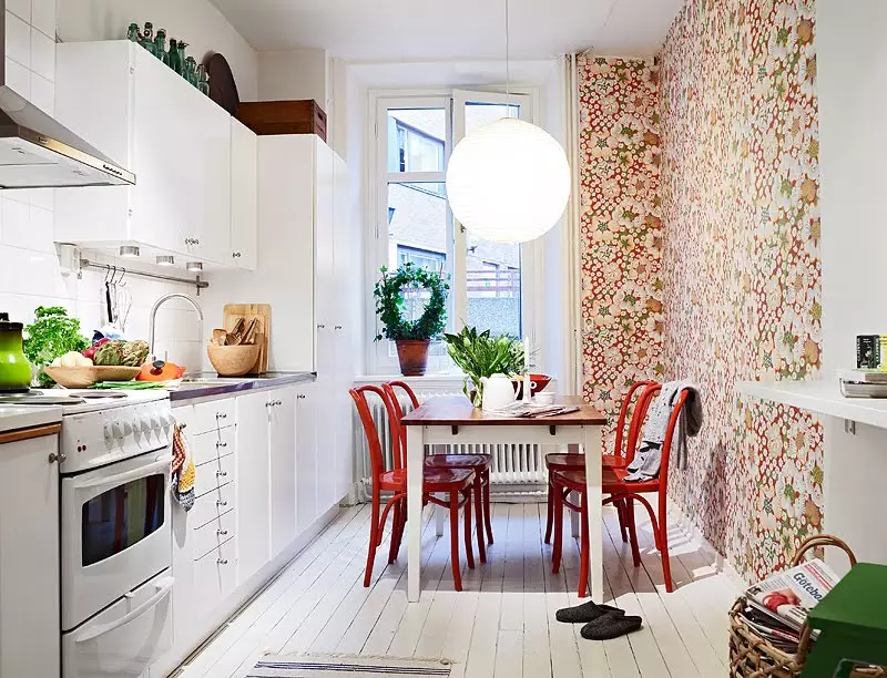 廚房設計9平方米，冰箱（67張照片）：有趣的項目和室內選擇。如何容納必要的家具？ 9432_47