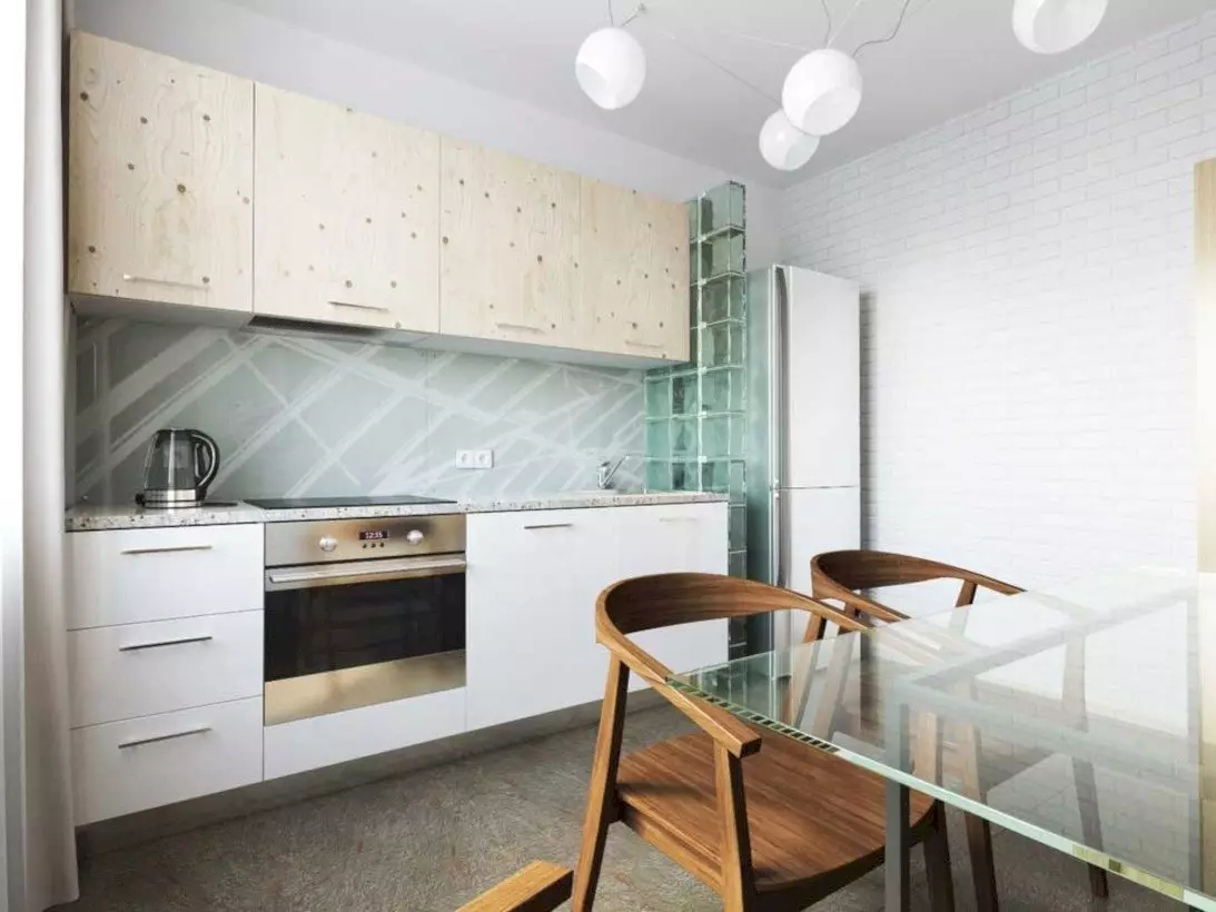 Projeto de cozinha 9 metros quadrados com geladeira (67 fotos): Projetos interessantes e opções interiores. Como acomodar o mobiliário necessário? 9432_54