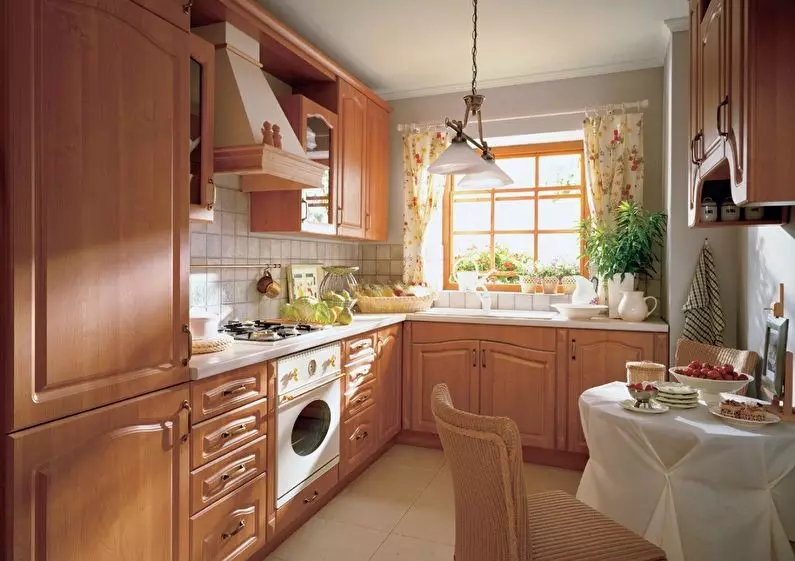 廚房設計9平方米，冰箱（67張照片）：有趣的項目和室內選擇。如何容納必要的家具？ 9432_65