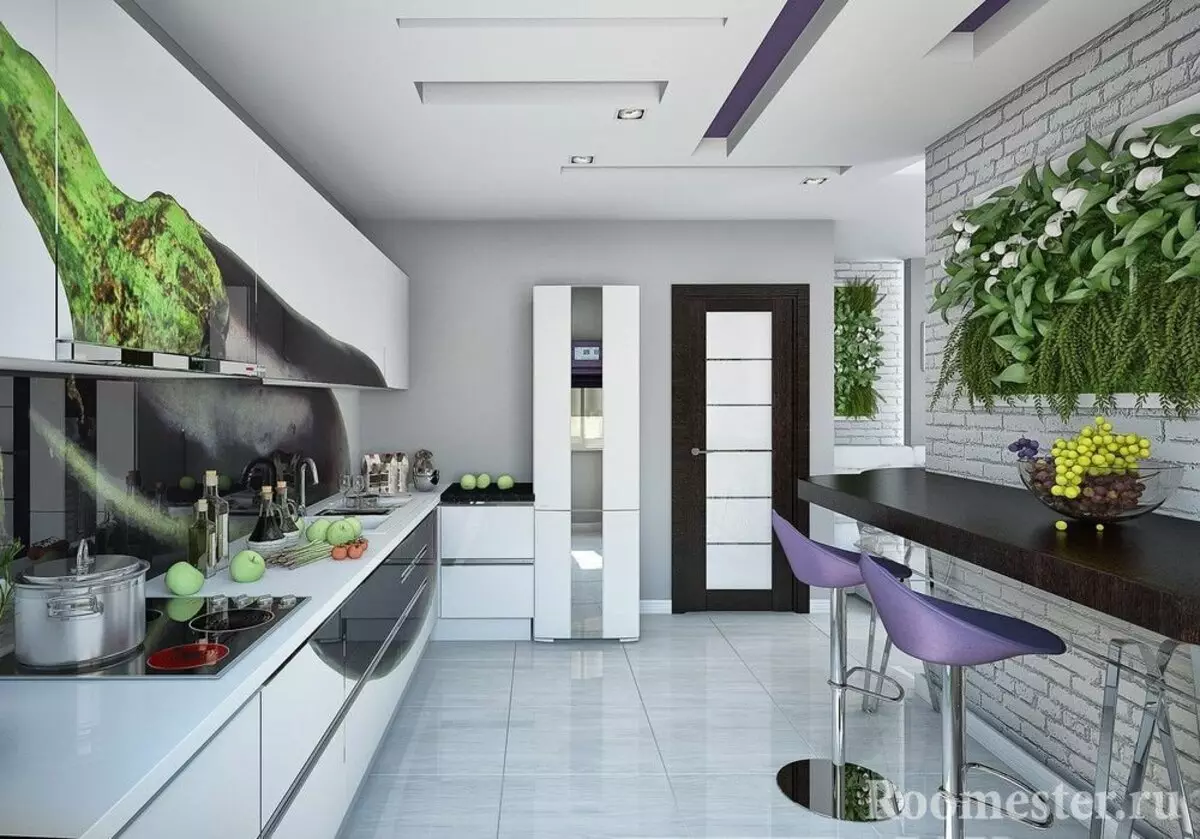 Desain dapur 13 méter pasagi. M (66 poto): Gagasan Perencanaan 13 13 méter pasagi sareng balkon sareng bisuk, dapur internal dina kuadad 10 sareng proyék-kuadrat sanés 9436_21