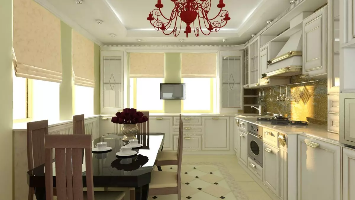 Konstrukcja kuchni 13 metrów kwadratowych. M (66 zdjęcia): Idea planowania kuchni 13 metrów kwadratowych z balkonem lub bez, kuchnia wnętrze 13 kwadraty i inne projekty 9436_49