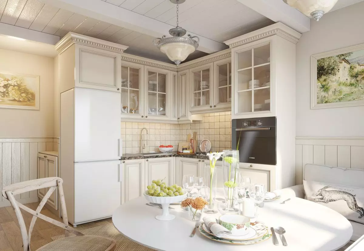 Desain dapur 13 méter pasagi. M (66 poto): Gagasan Perencanaan 13 13 méter pasagi sareng balkon sareng bisuk, dapur internal dina kuadad 10 sareng proyék-kuadrat sanés 9436_5