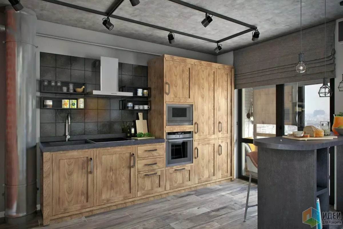 Konstrukcja kuchni 13 metrów kwadratowych. M (66 zdjęcia): Idea planowania kuchni 13 metrów kwadratowych z balkonem lub bez, kuchnia wnętrze 13 kwadraty i inne projekty 9436_55
