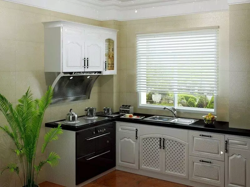 2 metriä Keittiö Design (60 valokuvaa): 2x3 metriä Kitchen Suunnittelu ja sisätila ikkuna, Pieni keittiö 3x2 koko jääkaappi 9438_25