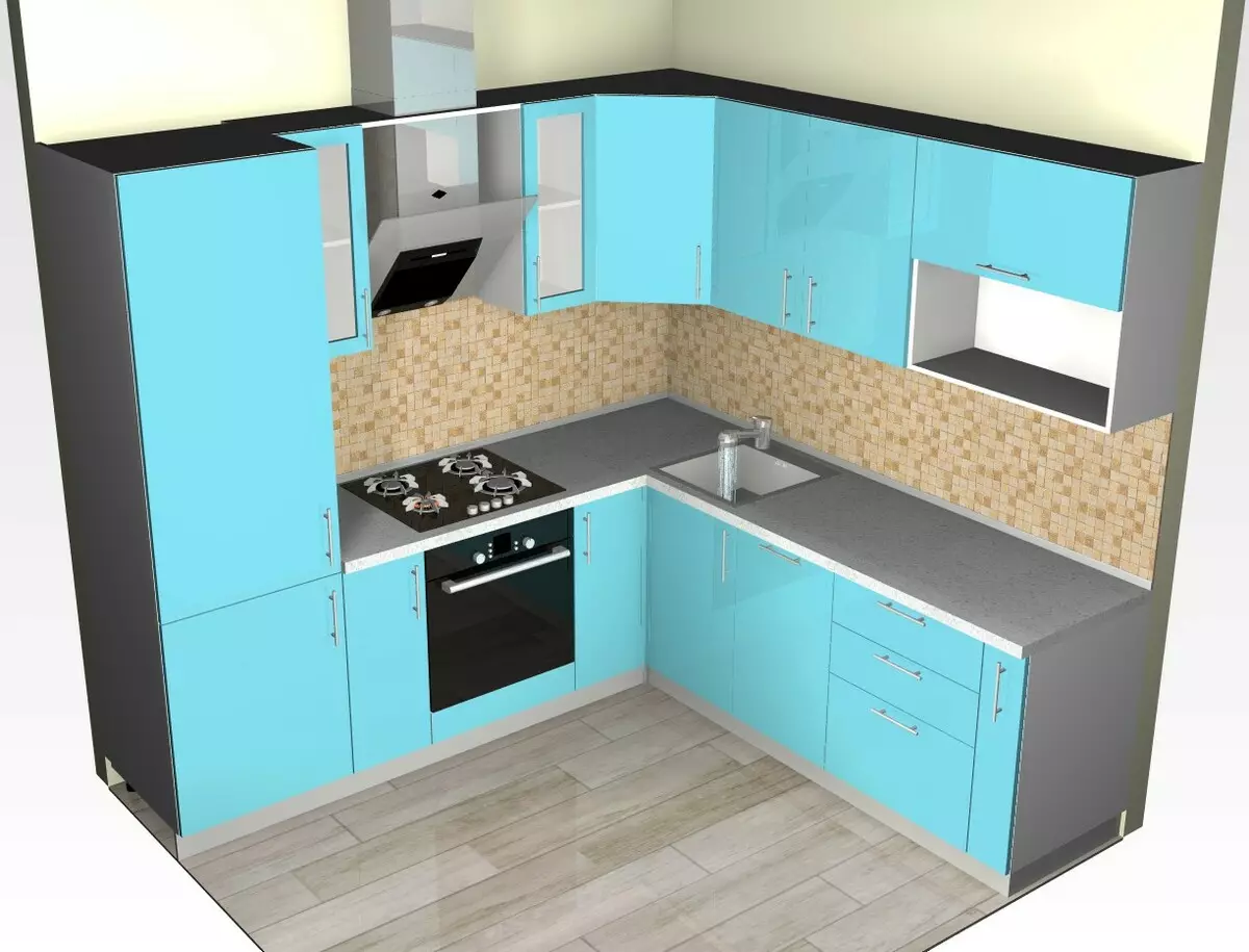 2 metry Projektowanie kuchni (60 zdjęć): 2x3 metry Planowanie kuchni i wnętrze z oknem, projekt dla małej kuchni 3x2 rozmiar z lodówką 9438_3