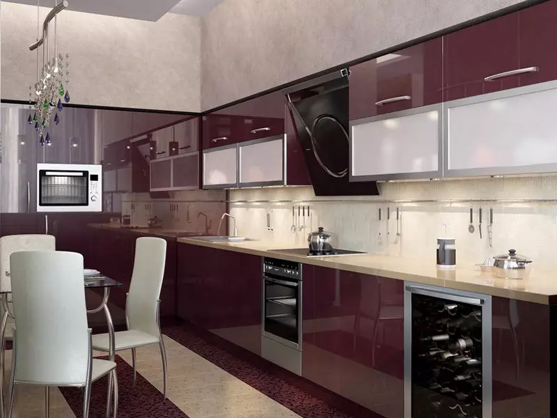 2 metriä Keittiö Design (60 valokuvaa): 2x3 metriä Kitchen Suunnittelu ja sisätila ikkuna, Pieni keittiö 3x2 koko jääkaappi 9438_34