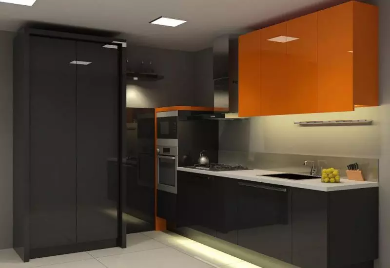 2 metry Projektowanie kuchni (60 zdjęć): 2x3 metry Planowanie kuchni i wnętrze z oknem, projekt dla małej kuchni 3x2 rozmiar z lodówką 9438_56