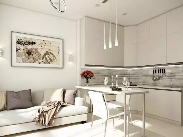 Дизайн кухні 12 кв. м з диваном (79 фото): зонування інтер'єру кухні 12 кв. метрів з телевізором і без, ідеї для планування 9439_39