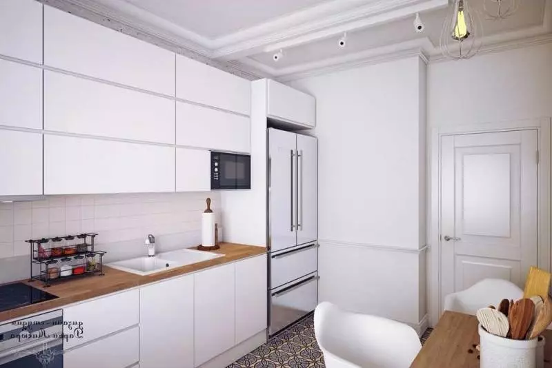 dizajn 12 Kuhinja sq. M. m s kaučem (79 slike): zoniranje kuhinje unutrašnjosti od 12 kvadratnih metara. metara s TV-om i bez, ideje za planiranje 9439_50