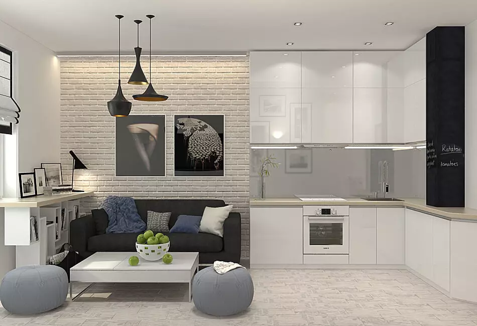 Kitchen design 12 sq. M. m with a sofa (79 photos): zoning of the kitchen interior of 12 square meters. meters with a TV and without, ideas for planning 9439_56