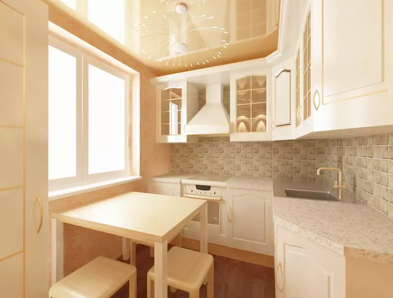 Mutfak tasarımı 6 metrekare. M, Khrushchev (88 fotoğraf): 6 metrekarelik küçük bir odada iç tasarım fikirleri, mutfak boyutları ve düzenleme planı, onarım seçenekleri 9441_62