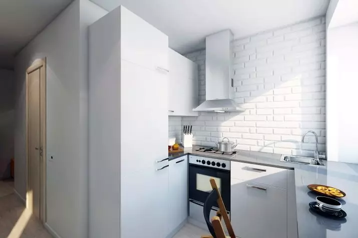 Kuchynský dizajn 6 metrov štvorcových. m v Khrushchev (88 fotografií): Nápady na dizajn interiéru v malej miestnosti 6 metrov štvorcových, veľkosti kuchyne a usporiadanie plánu, oprava možností 9441_63