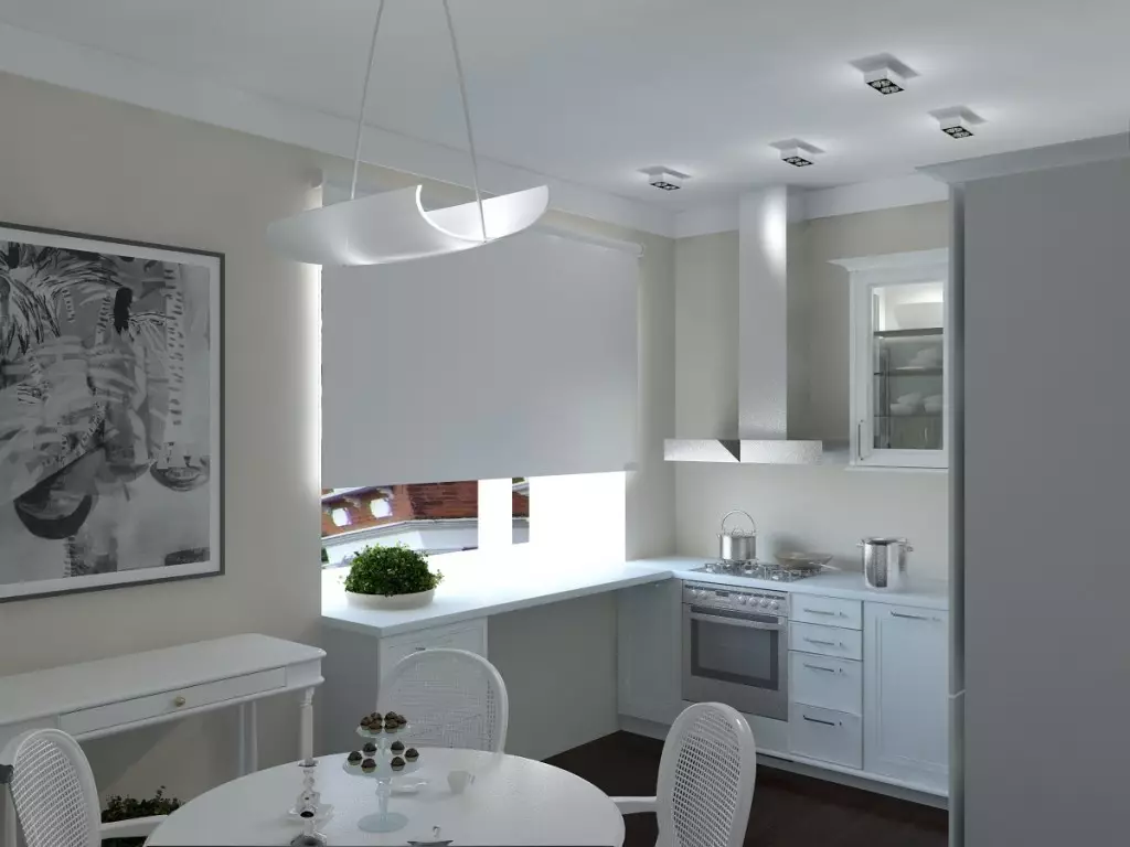 Kuchynský dizajn 6 metrov štvorcových. m v Khrushchev (88 fotografií): Nápady na dizajn interiéru v malej miestnosti 6 metrov štvorcových, veľkosti kuchyne a usporiadanie plánu, oprava možností 9441_70