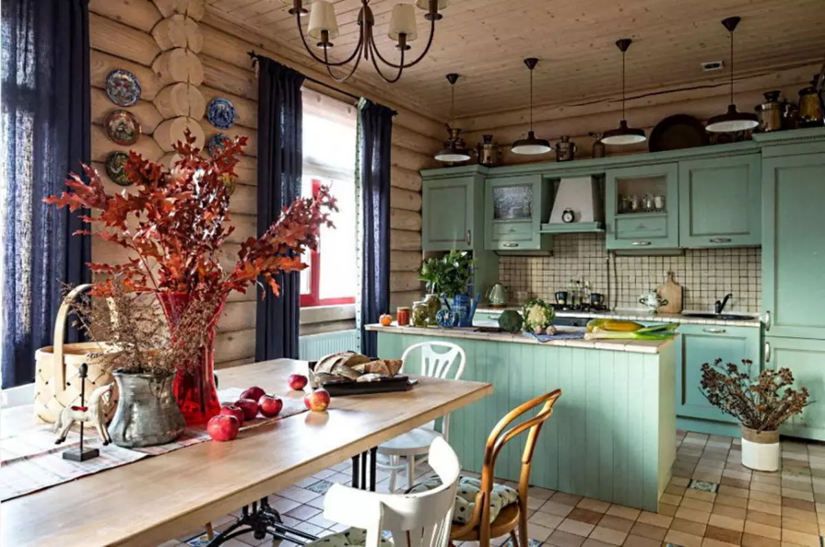 Μεγάλο σχέδιο κουζίνας σε ιδιωτικό σπίτι (49 φωτογραφίες): σχεδιασμός και εσωτερικές επιλογές για μια μεγάλη κουζίνα περιοχής. Πώς να το δώσετε με έπιπλα; 9449_15