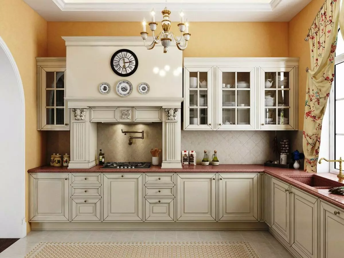 Zegar ścienny w kuchni (51 zdjęć): Gdzie wiesz zegar kuchenny z timerem? Oryginalne i piękne modele we wnętrzu. Czy mogę powiesić je przez drzwi? Prowansja zegarki 9453_29